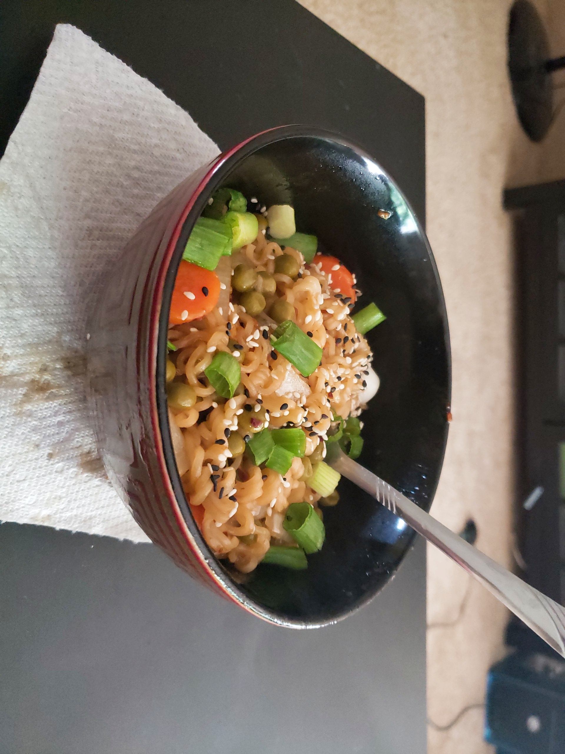 A fresh bowl of fried ramen: it's delicious and sort of nutritious